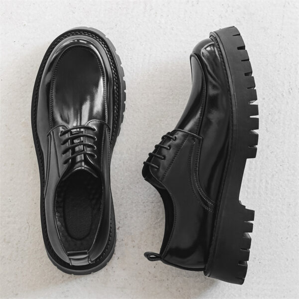 Platform Height Increasing Casual Leather Shoes - Image 2