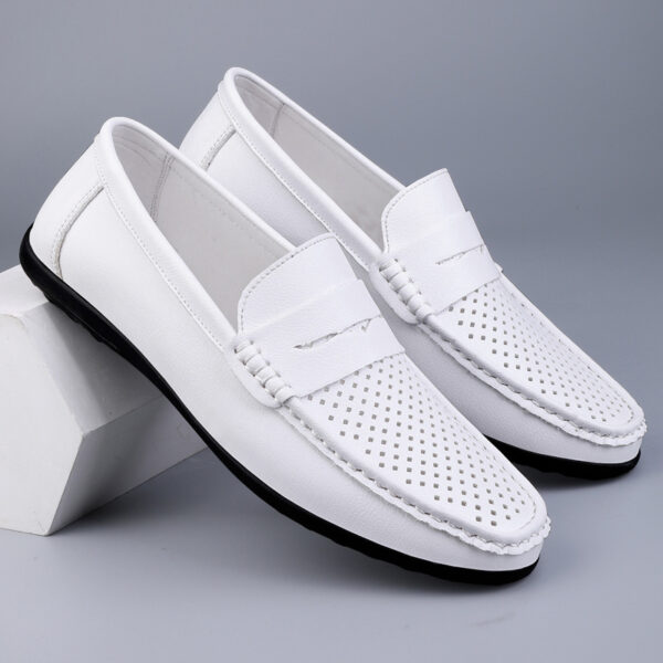 Men's Leather Shoes Microfiber Hollow-out Loafers - Image 2