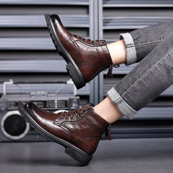 British Style All-matching Work Clothes Ankle Boots Fashion Haulage Motor Leather Boots - Image 2