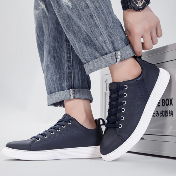 Spring Low-cut Genuine Leather Top Layer Cowhide Flat Retro Sneaker - Image 2
