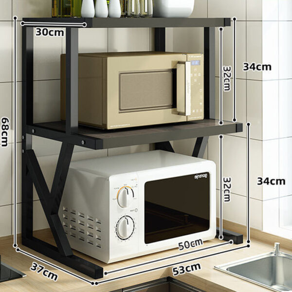 3 Tier Expandable Microwave Oven Rack Stand Storage Holder Kitchen Corner Shelf - Image 8