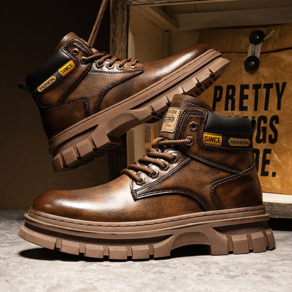 Martin Boots Men Trendy High Top British Working Wear - Image 7