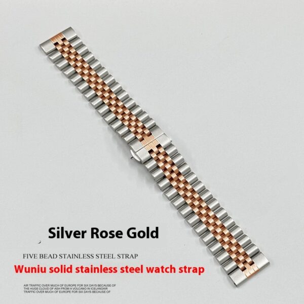 Five-bead Cow Ring Solid Stainless Steel Strap - Image 7