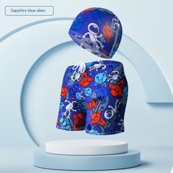 Children's Swimming Trunks Beach Vacation With Swimming Cap Suit - Image 7