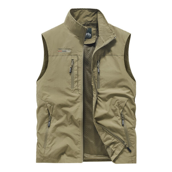 Men's Multi-pocket Outdoor Casual Stand Collar Work Vest - Image 8