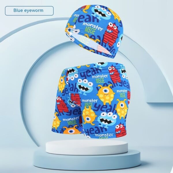 Children's Swimming Trunks Beach Vacation With Swimming Cap Suit - Image 9