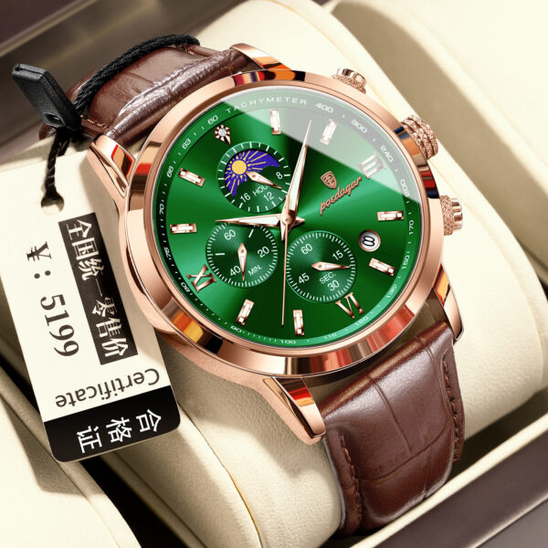 Multi-Function Sports Timing Moon Phase Men's Watch - Image 5