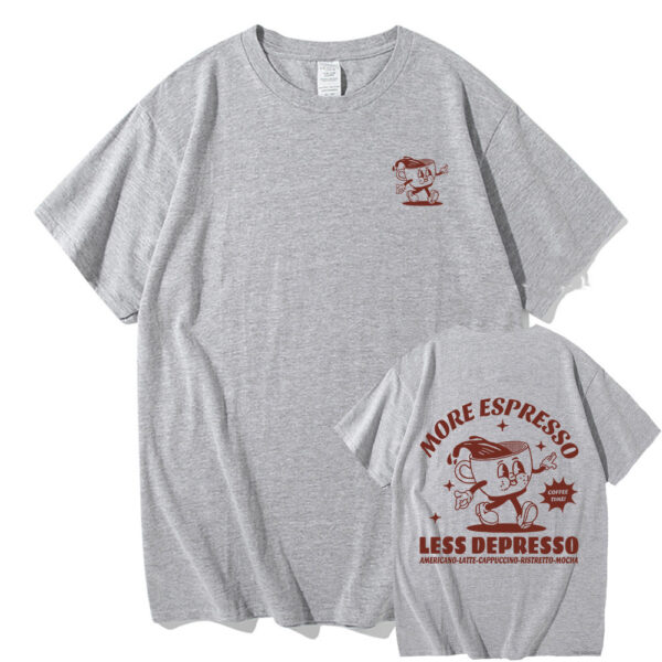 More Espresso Less Depression T-shirt Ancient Pattern Men And Women - Image 4