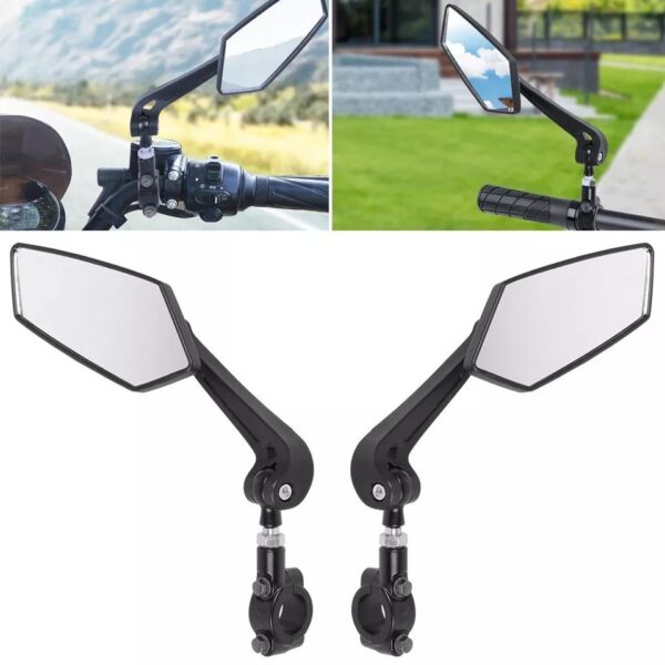 2x Bicycle Bike Handlebar Rear View Mirrors Rearview Rectangle Cycle Back Mirror - Image 6