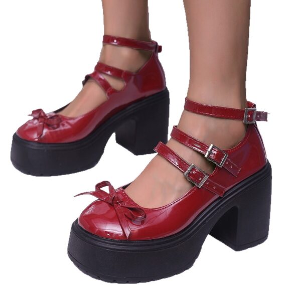 Women's Thick-soled Lace-up Loafers Fall Versatile British Leather Shoes - Image 6