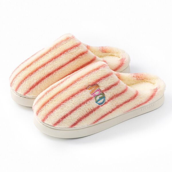 Colorful Vertical Terms Plush Soft Cotton Slippers - Image 4