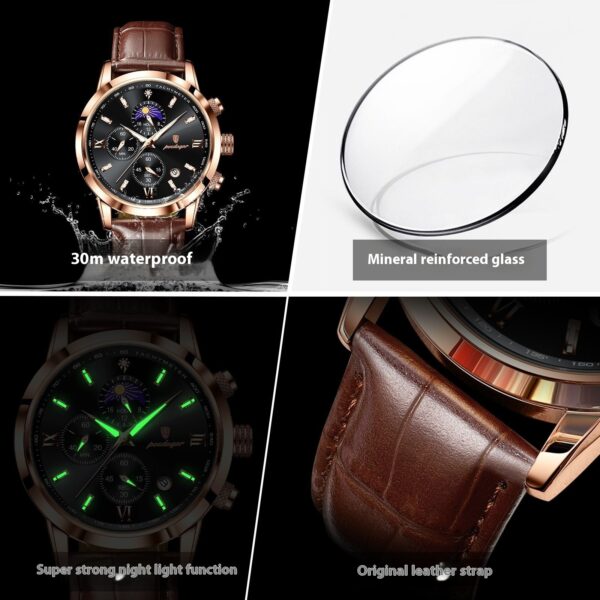 Multi-Function Sports Timing Moon Phase Men's Watch - Image 2