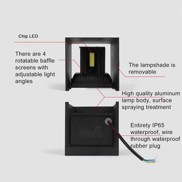 Modern LED Up Down Wall Lights Lighting Fixture Outdoor Indoor Lamp Lighting UK - Image 8