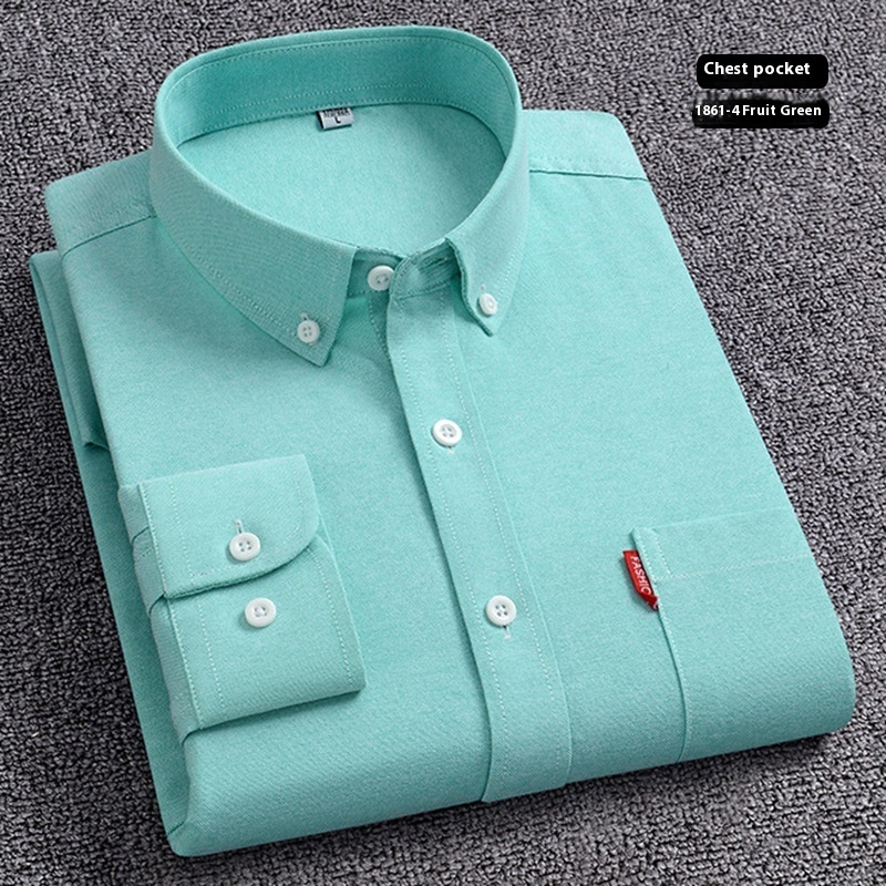 Pure Cotton Washed Oxford Woven Shirts Men - Image 9