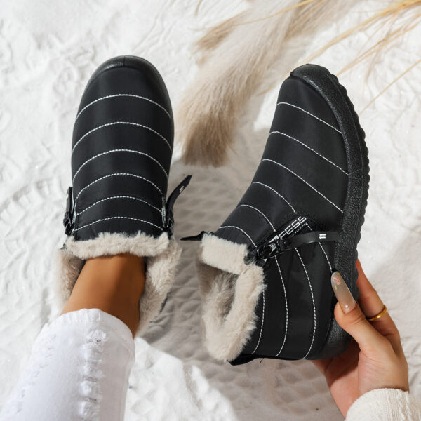 Waterproof Umbrella Cloth Snow Boots Low-top Side Zipper Non-slip Cotton-padded Boots - Image 6