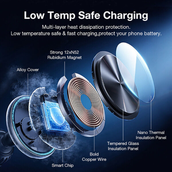 Magnetic Wireless Car Charger Mount Holder Magsafe For15 14 13 12 - Image 4