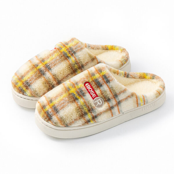 Women's Home Plush Warm Non-slip Plaid Cotton Shoes - Image 10