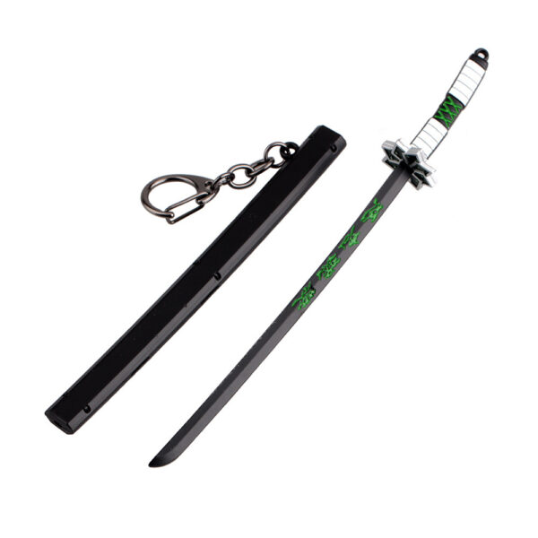 Japanese Wheel Knife With Sheath Sword Weapon Model Metal Keychains - Image 5