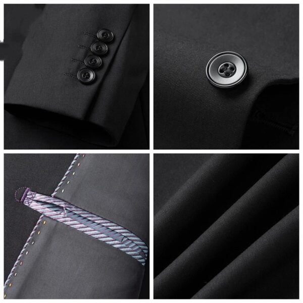 Youth Slim Fit Chinese Stand Collar Suit - Image 4