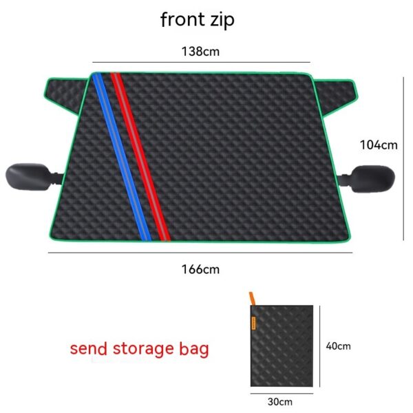 Car Sun Shade Half Car Cover Winter Anti-freezing Rain Frost Sun Block And Dustproof Sunshade Half-length Car Cover Snow Cover - Image 3