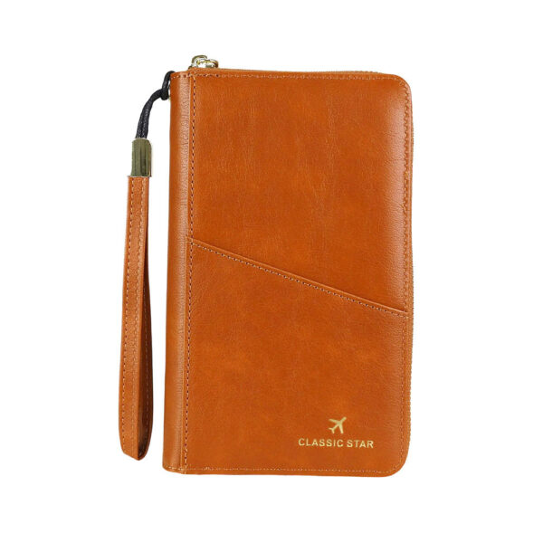 RFID Barrier Passport Holder Genuine Leather Wallet - Image 5