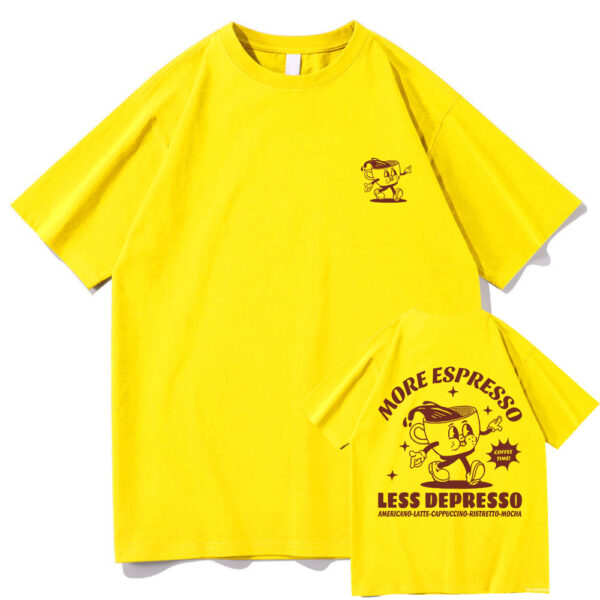 More Espresso Less Depression T-shirt Ancient Pattern Men And Women - Image 2