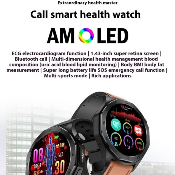 New ET480 ECG Bluetooth Calling Sport Smart Watch - Image 7