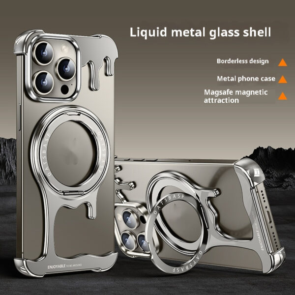 Liquid Frameless Nude Feel Phone Case Magnetic Bracket - Image 9