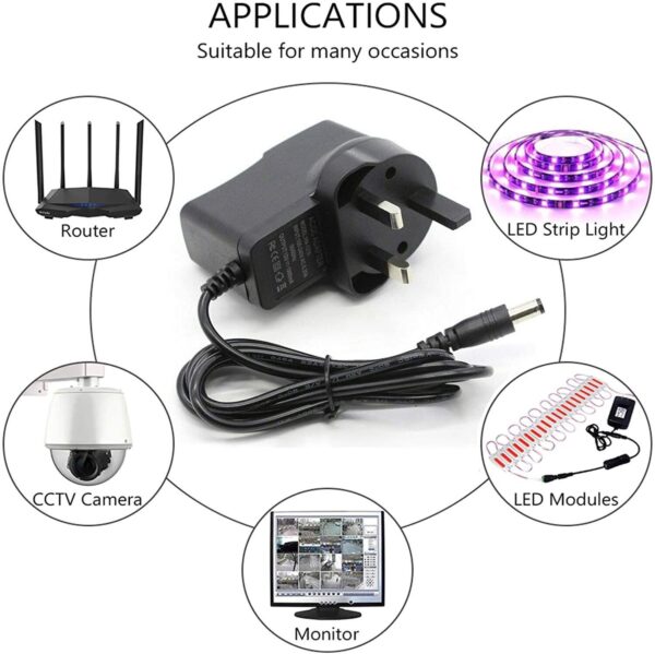12V 1A AC -DC Adapter Charger Power Supply UK Plug For LED Light CCTV Camera UK - Image 9