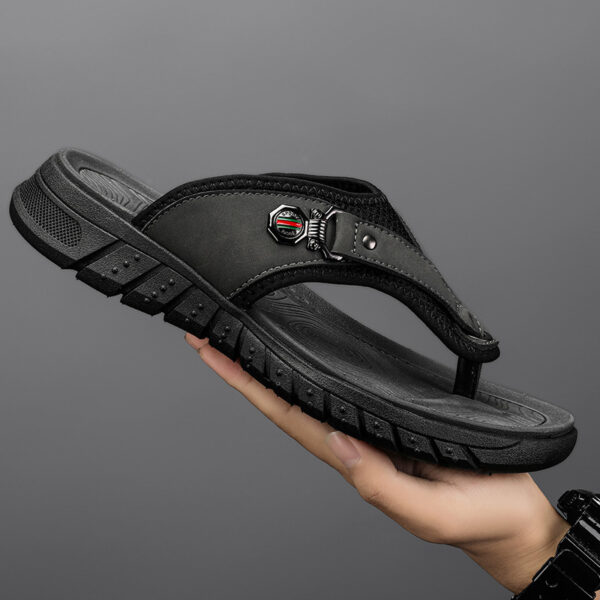 Flip Flops Men's Summer Outdoor Non-slip Wear-resistant Flip-flops Soft Bottom - Image 7