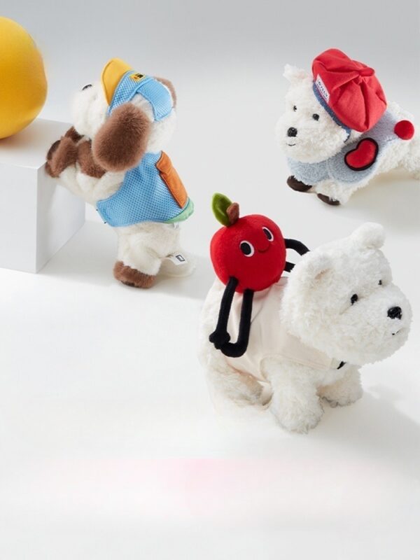 Babycare West Highland Plush Puppy Command Dog Scarf Hat Dog Clothes Set - Image 5