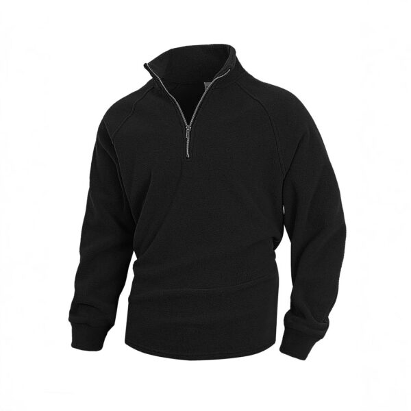 Slim-Fit Stand Collar Long Sleeve Pullover Coral Fleece Coat For Men - Image 7