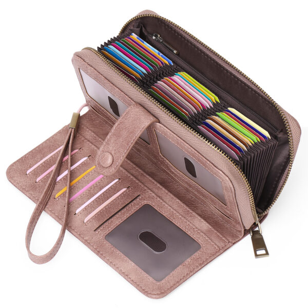 Expanding Card Holder Women's Long Wallet Passport Bag - Image 9