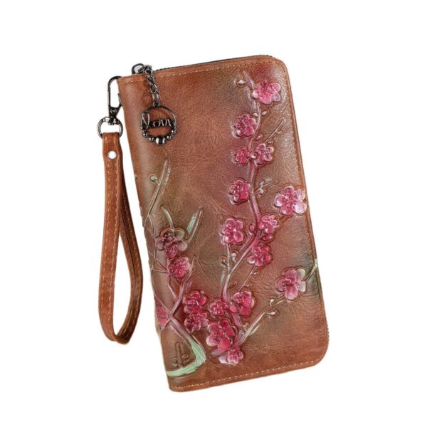 Embossed Hand-painted Chinese Style Zipper Handbag - Image 6