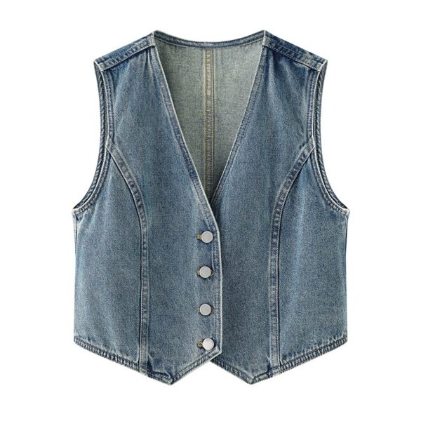 Autumn New Women's Single-breasted V-neck Casual Short Coat - Image 2