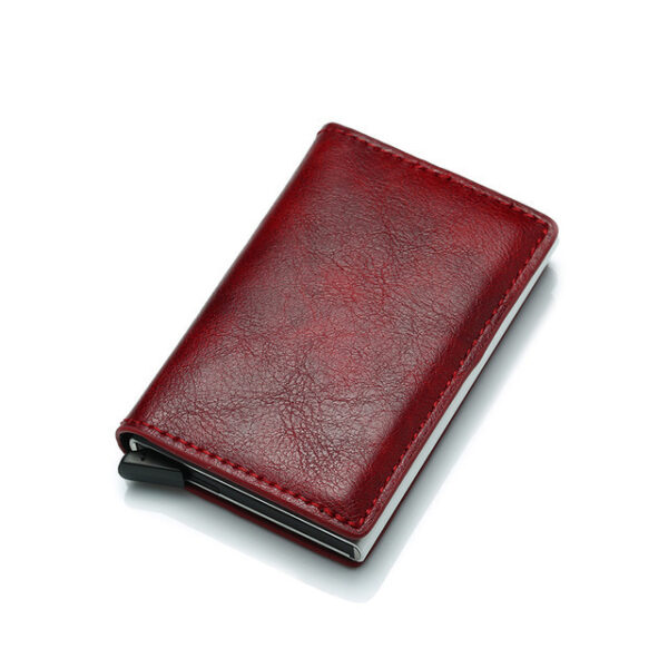 PU Leather Credit Holder Business Money Cash Card Package RFID Wallet Automatic Aluminum Alloy Card Men Bag - Image 6