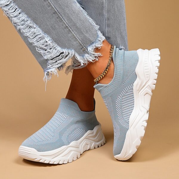 Sports Women's Breathable Flying Woven Socks Slip-on Lazy Shoes - Image 5