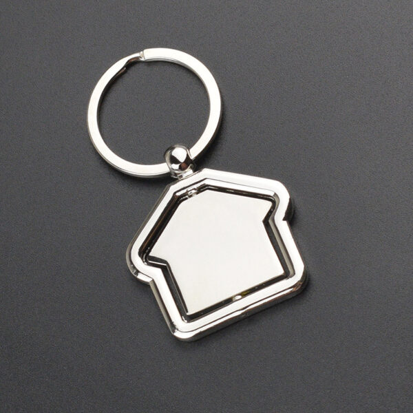 Simple House Rotating Metal Keychains - Image 2