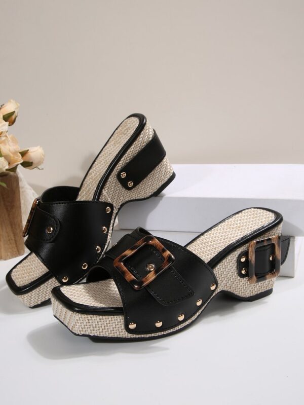 Plus Size Trend Platform Wedge Sandals Rivet - Image 6