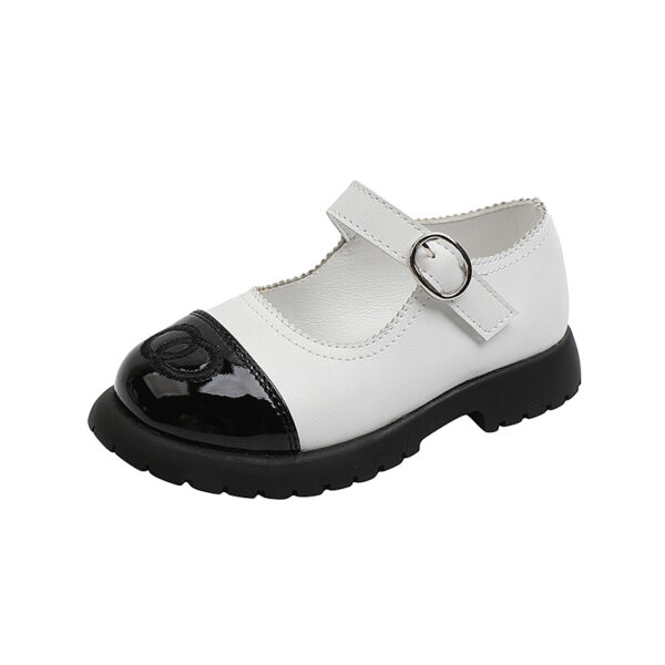 Small Leather All-match Princess Shoes, Big Kids' Velcro Single Shoes - Image 3