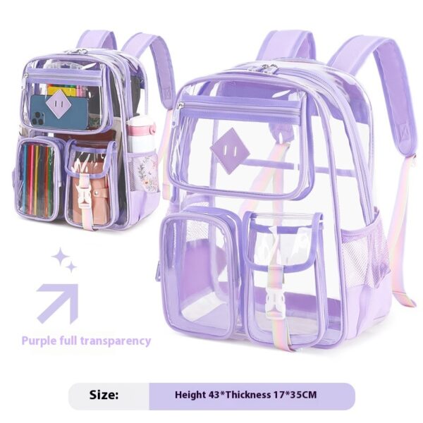 Transparent Bag Waterproof Primary School Student Schoolbag For Junior High School Grade - Image 8