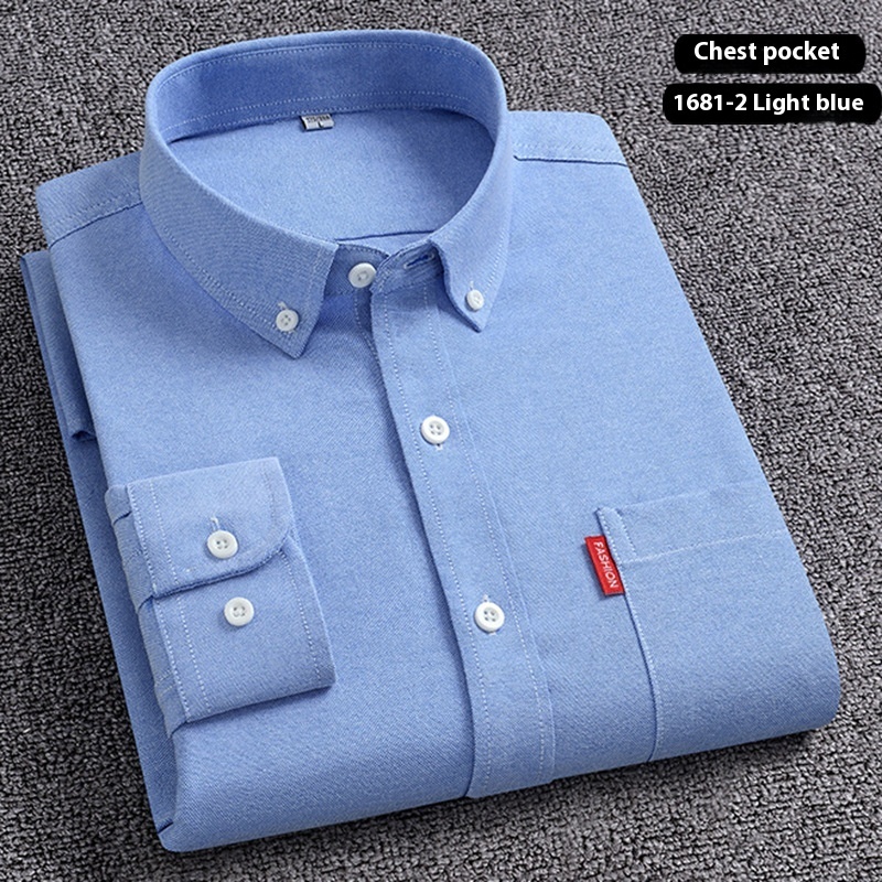 Pure Cotton Washed Oxford Woven Shirts Men - Image 3