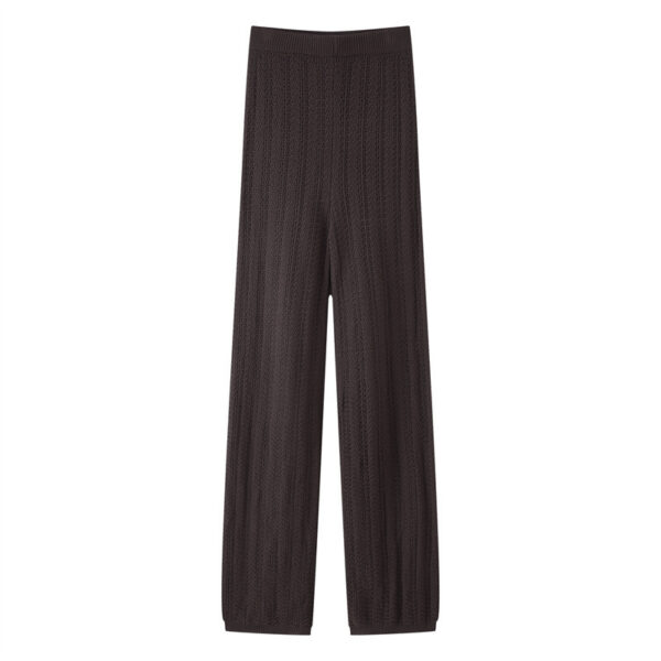 Fashion Texture Knitted Slim Straight Lapel Short Sleeve Trousers - Image 6