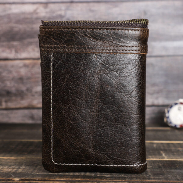 Black Angel Leather RFID Anti-theft Brush Men's Wallet - Image 5