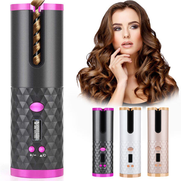 Rechargeable Automatic Hair Curler Women Portable Hair Curling Iron LCD Display Ceramic Curly Rotating Curling Wave Styer - Image 2