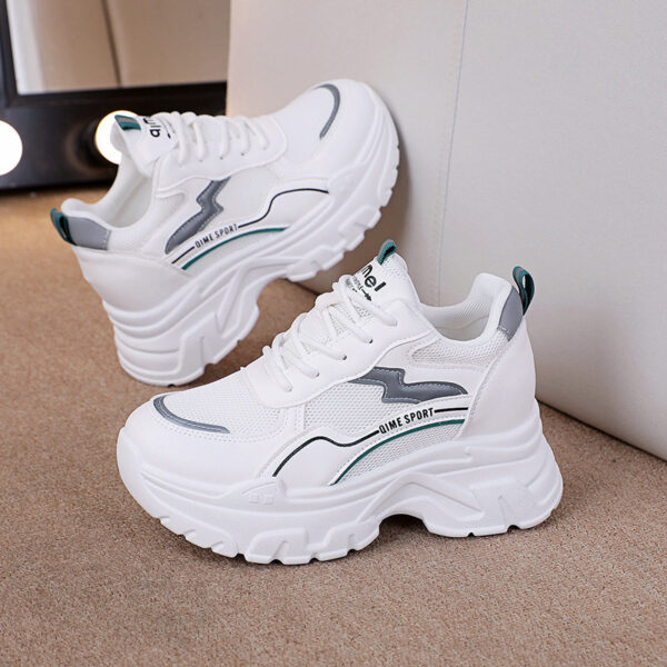 Height Increasing Insole Breathable White Shoes - Image 2