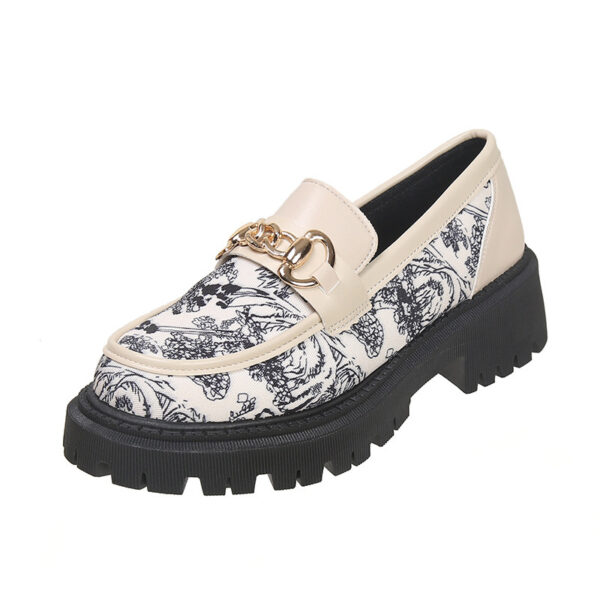 Plus Size National Style Muffin Platform Loafers Female Fashionable Golden Chain - Image 6