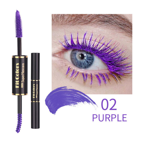 Double-headed Color Mascara Thick Curl More Than Waterproof Not Smudge White Eyebrow Dyeing - Image 5