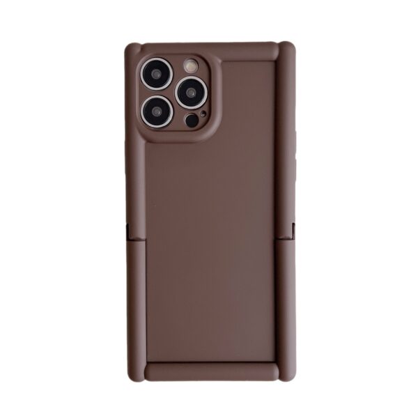 Skin Feeling Solid Color  Phone Case Roman Column 14Pro Three-dimensional Invisible Bracket 1312 Protective Case