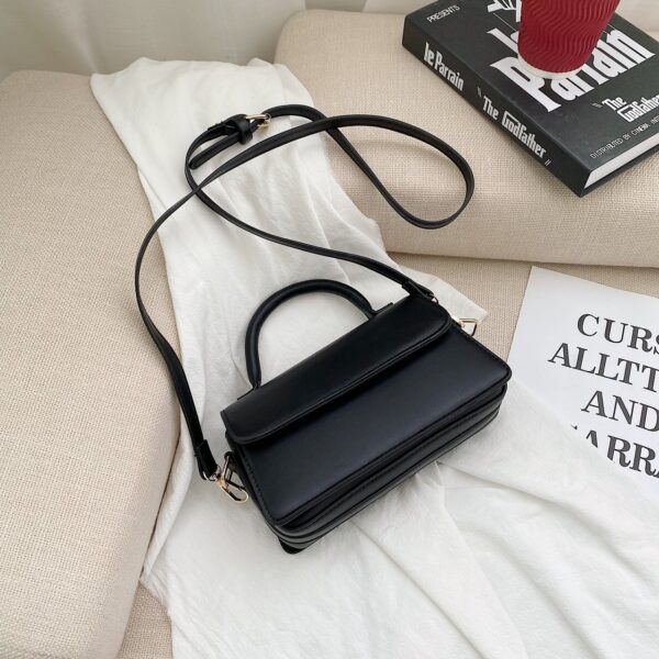 Retro Textured Solid Color Simple Handheld Versatile Shoulder Bag - Image 5